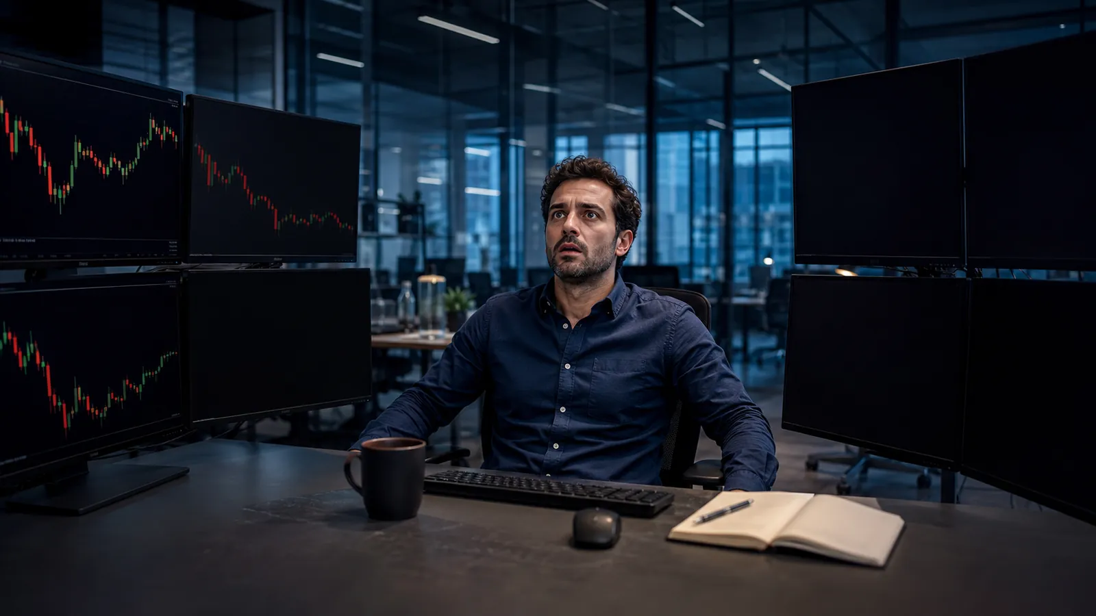 Alpha Futures NinjaTrader split leaves a trader watching trading monitors go dark