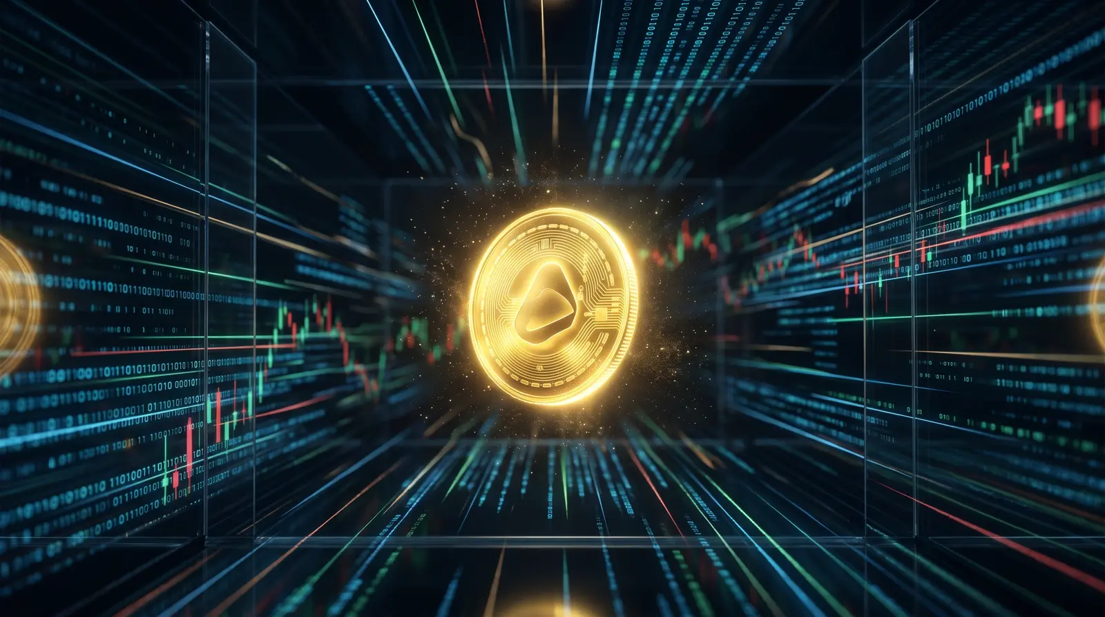 Macro view of digital asset trading representing the precision of modern crypto prop trading platforms.
