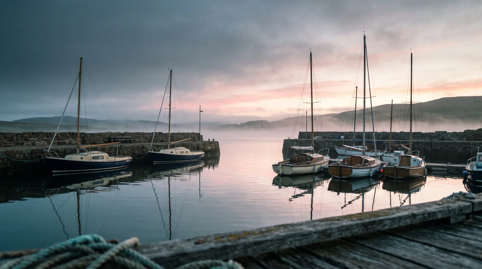 Sunrise over a calm harbour with moored sailboats, cover image for the crypto prop firms with daily payouts comparison