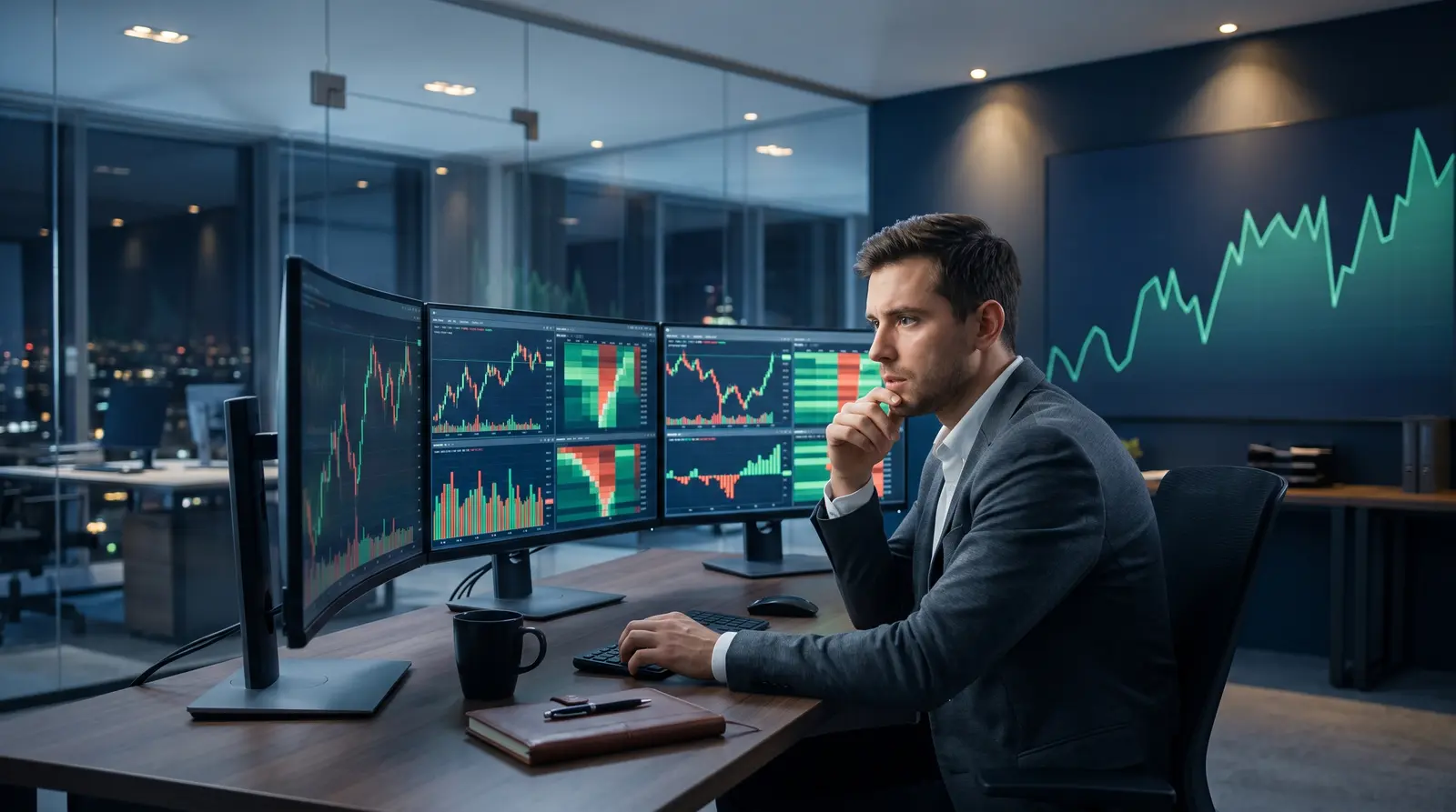 A trader using advanced order flow platforms to execute exchange-traded futures contracts for market analysis.