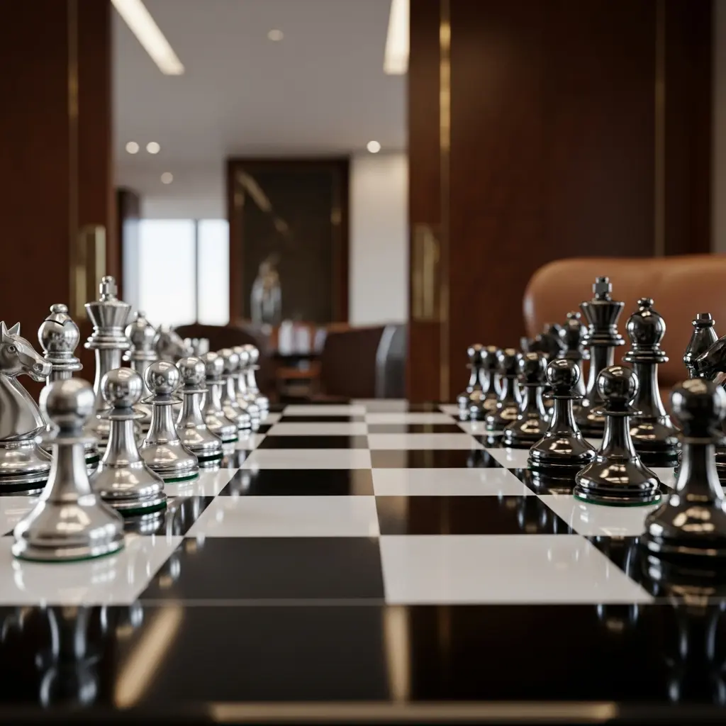 Chess board representing strategic thinking required to earn FTMO Prime benefits.