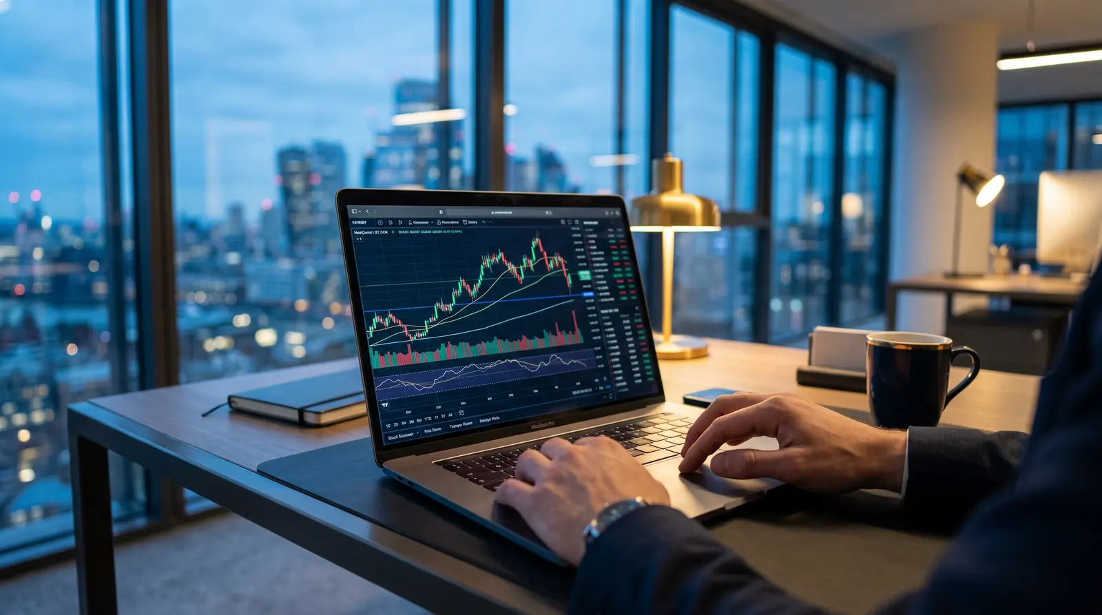 Focused professional trader analyzing market data to choose between Rapid Pro and Rapid Daily models.