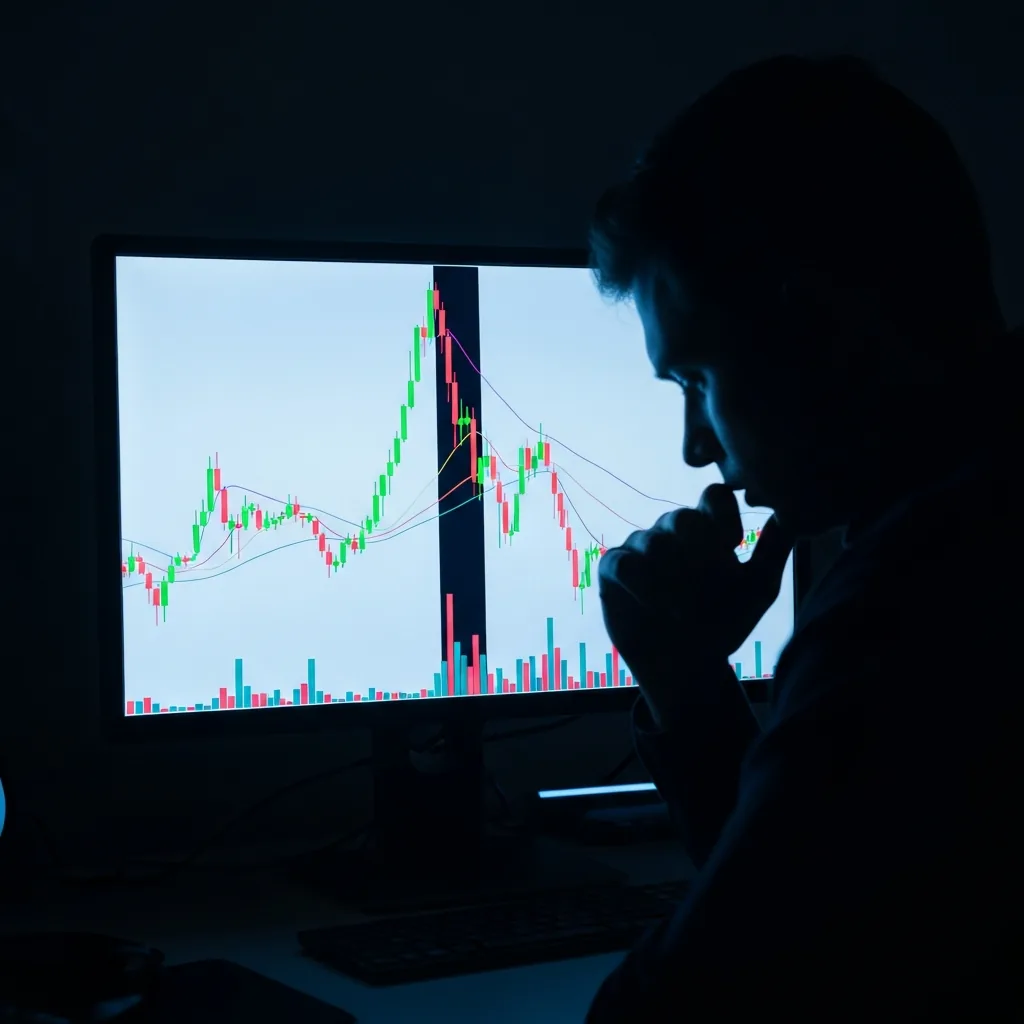 Graph showing a significant price gap representing weekend market risk
