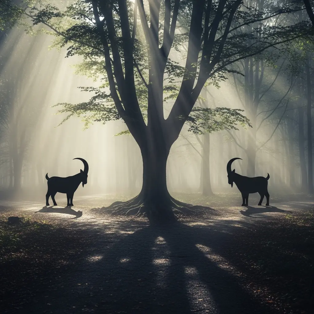 Illustration depicting two distinct paths or identities, symbolizing Goat Funded Trader and Goat Funded Futures.