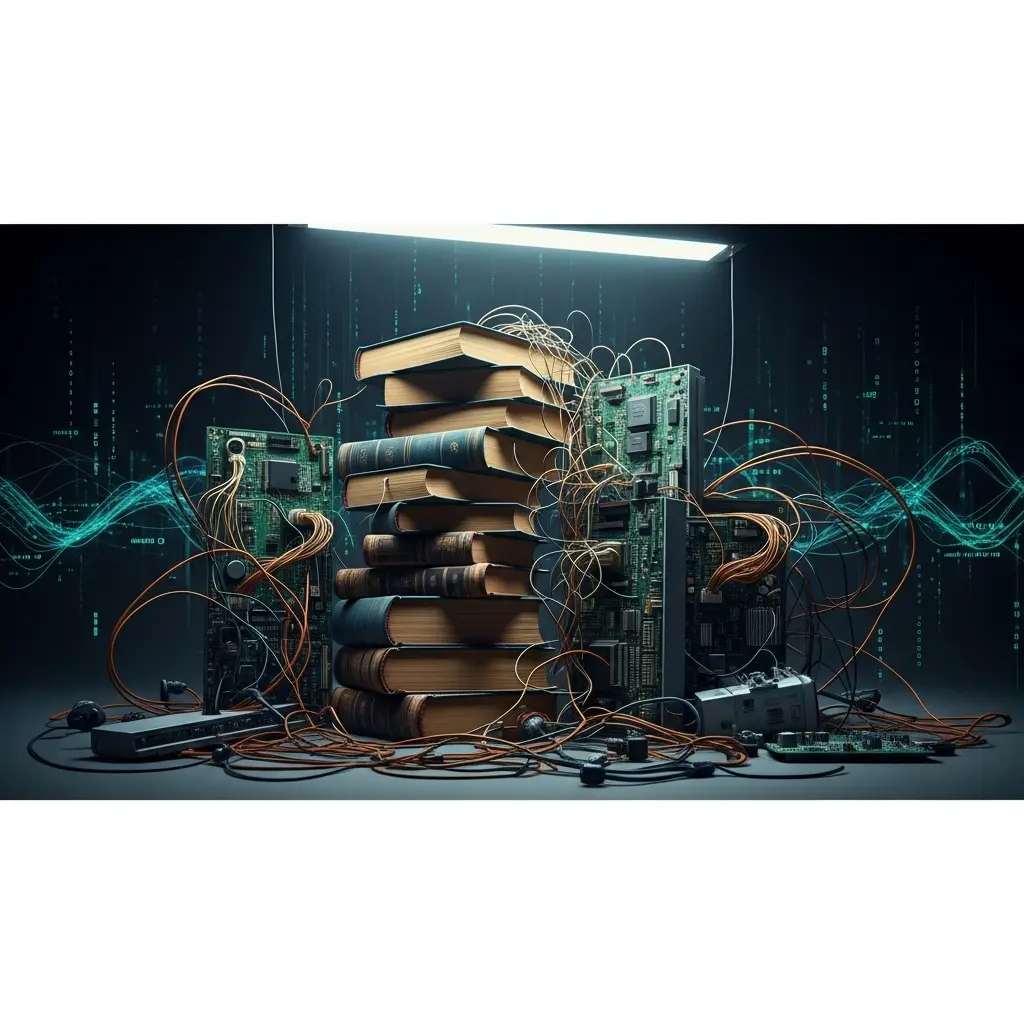 An abstract image representing operational and regulatory chaos with intertwining lines and symbols, reflecting challenges faced by Goat Funded Trader.