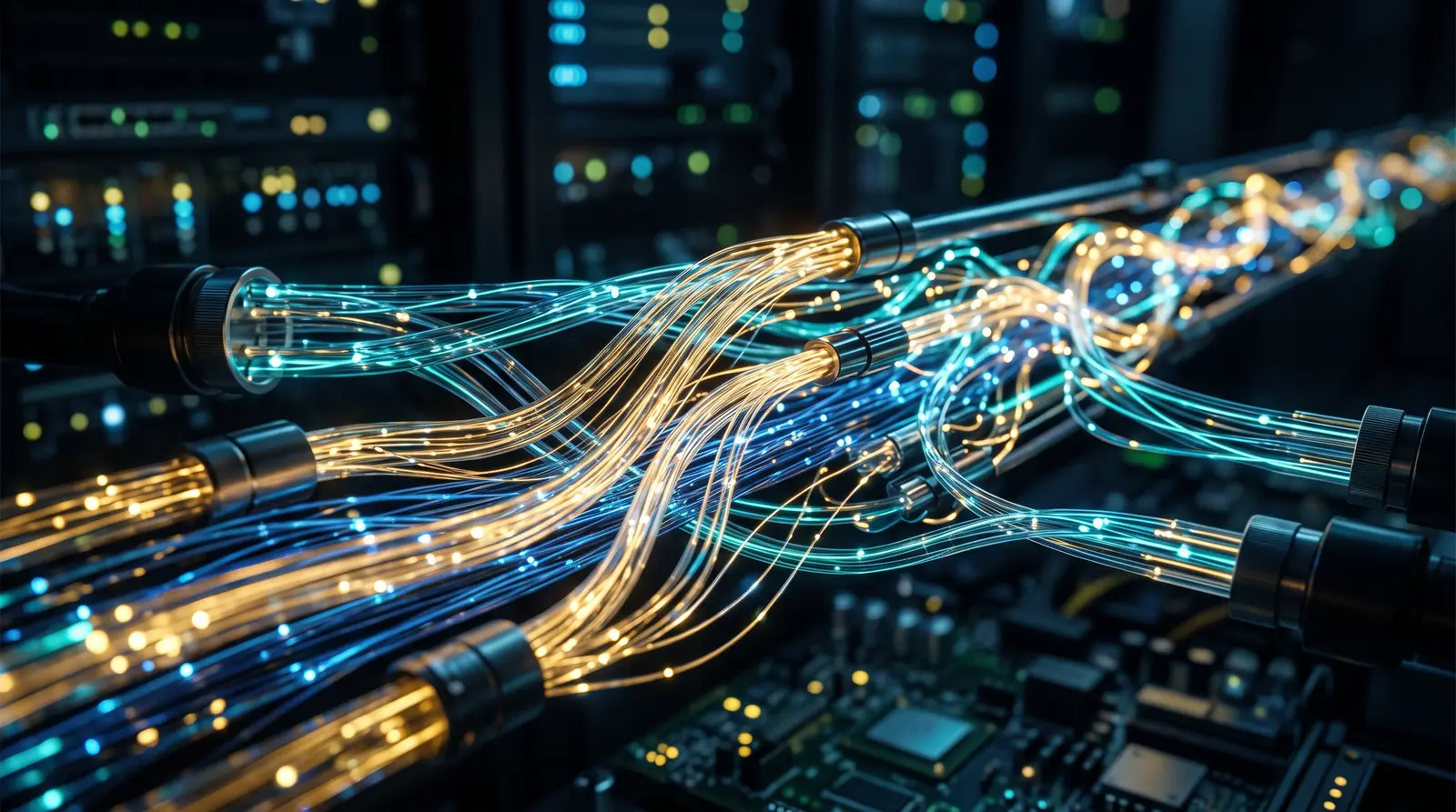Abstract representation of data streams representing fast on-chain execution on the Hyperliquid L1 appchain.