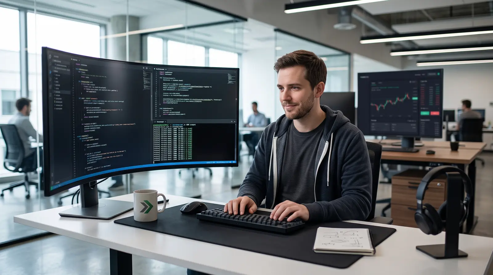 Developer writing code to configure programmatic orders via the official Hyperliquid SDK for automated trading.