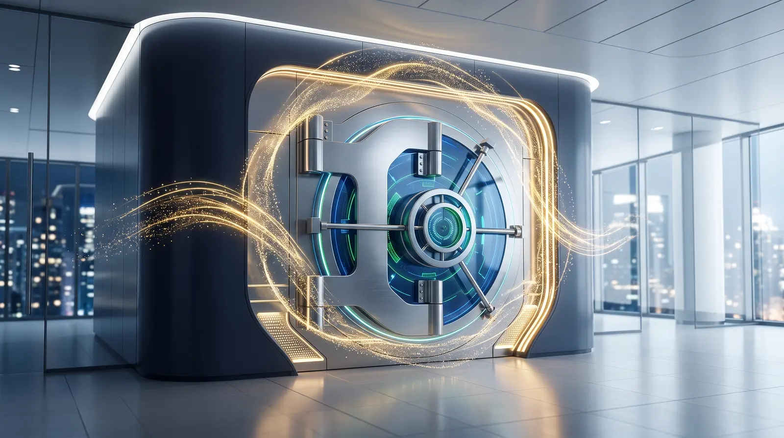 Futuristic visualization of capital growth within a Hyperliquid vault to generate yield for protocol liquidity providers.