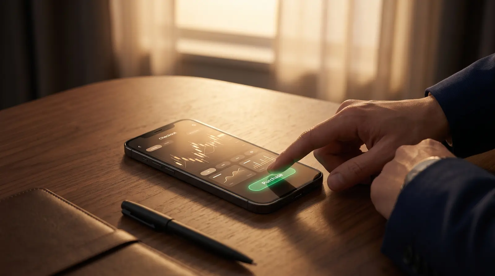 Digital interface on a smartphone screen showing various futures trading account tier options.