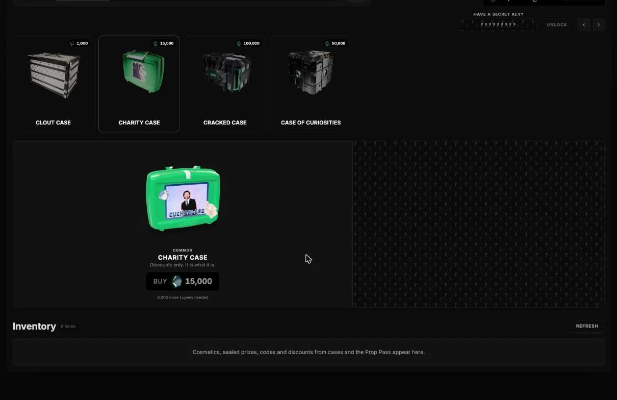 Lucid Trading Charity Case, discounts only, 15,000 Lupees