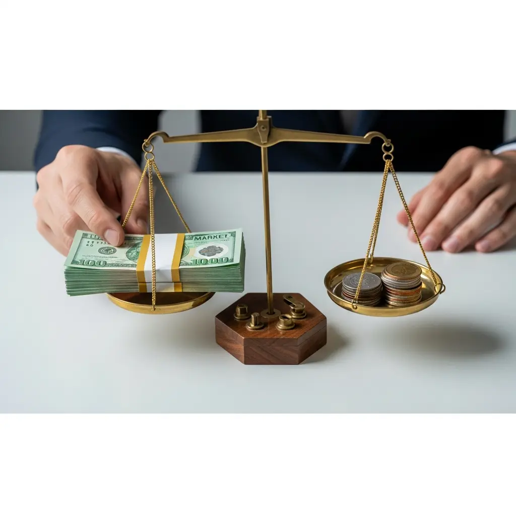 A visual representation of money management and payouts, illustrating profit splits and fee refunds for prop firm traders.