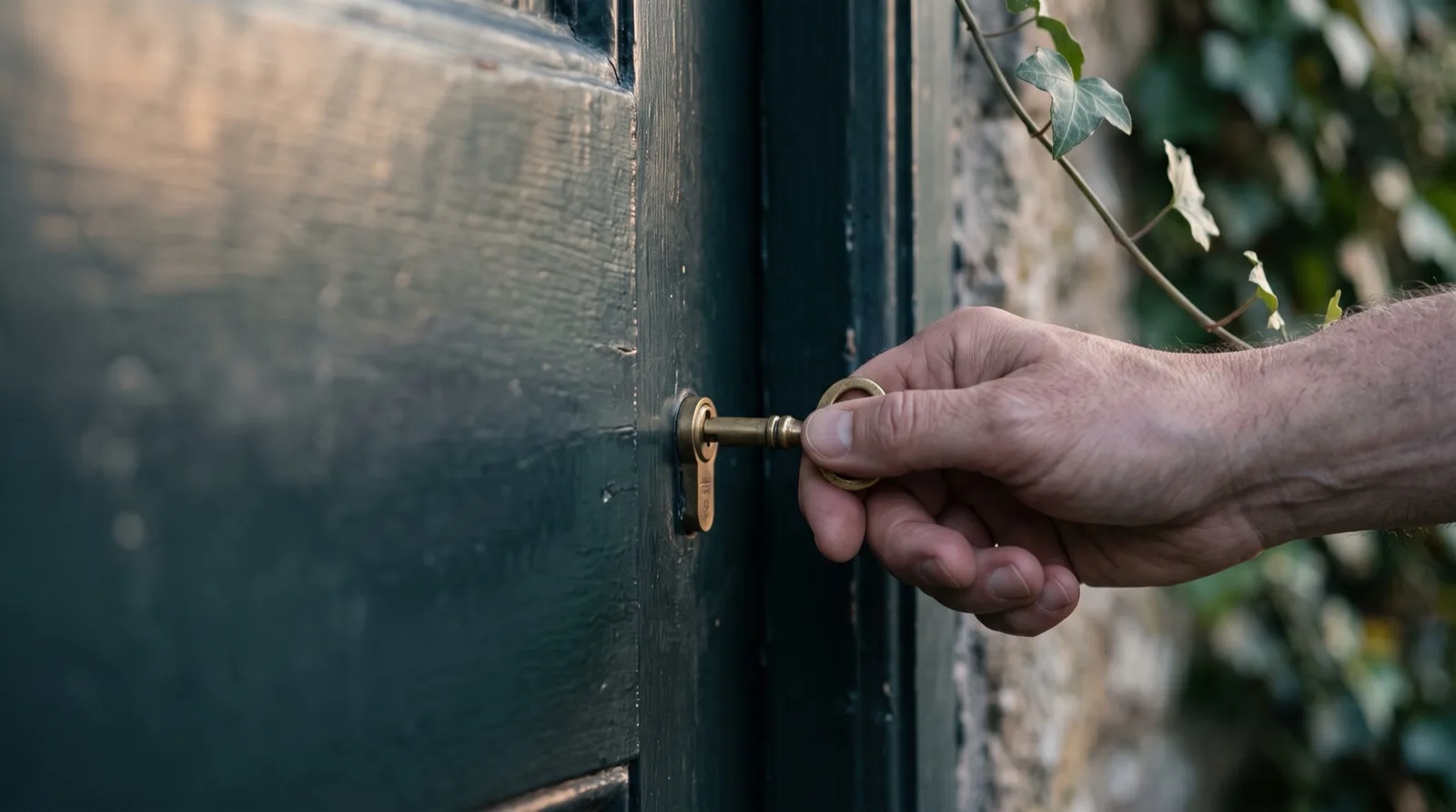 A hand turning a key in a wooden door, like Tradeify FX Direct instant funding and its payout lock