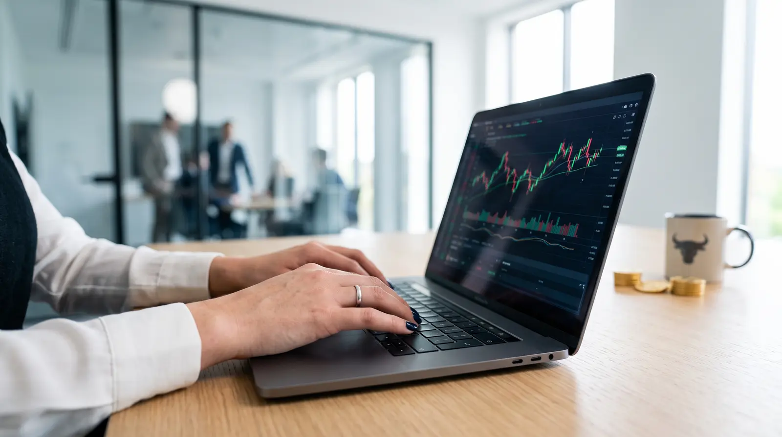 A professional trader executing orders on a high-performance platform during the evaluation phase.