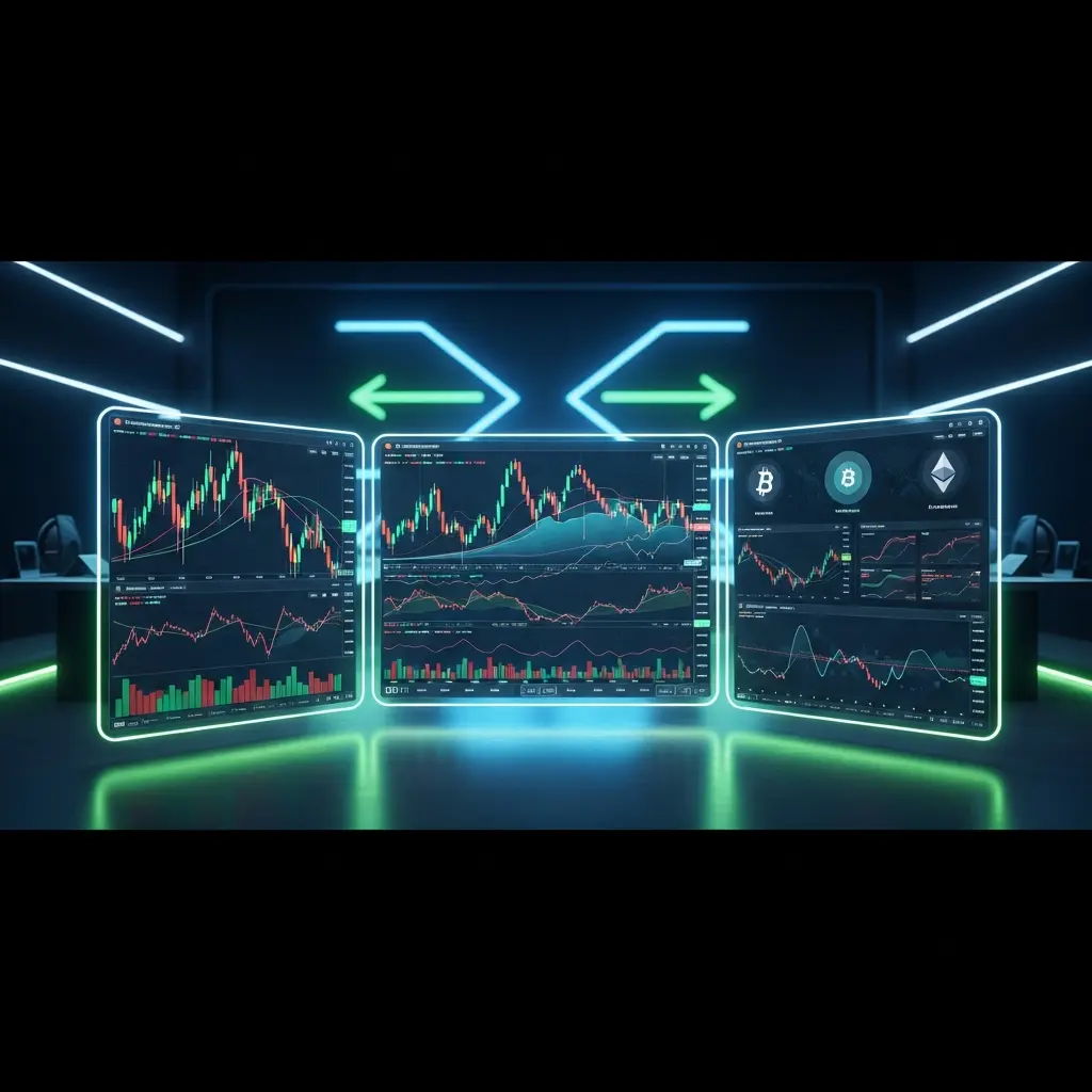 A modern trading platform displaying charts and various financial assets, representing asset diversity and execution quality in a prop firm setting.